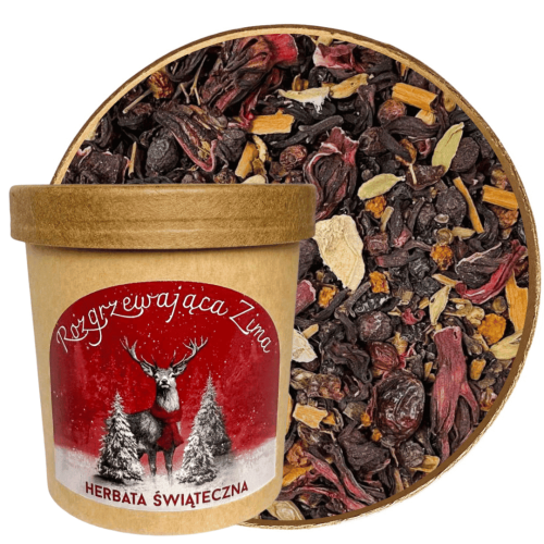 Przejdź do produktu Herbata Owocowa Rozgrzewająca Zima świąteczna na prezent 50g.