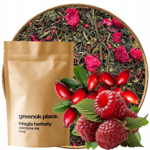 Przejdź do produktu Herbata zielona LEŚNA MALINA 1000g dzika róża jarzębina sencha