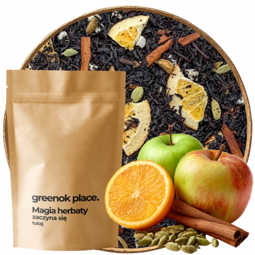 Przejdź do produktu Herbata czarna PRZY KOMINKU 1000g rozgrzewająca cynamon zimowa na prezent