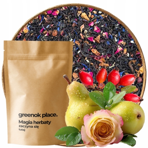 Przejdź do produktu Herbata czarna PIECZONA GRUSZKA 1000g z gruszką dzika róża AROMATYCZNA