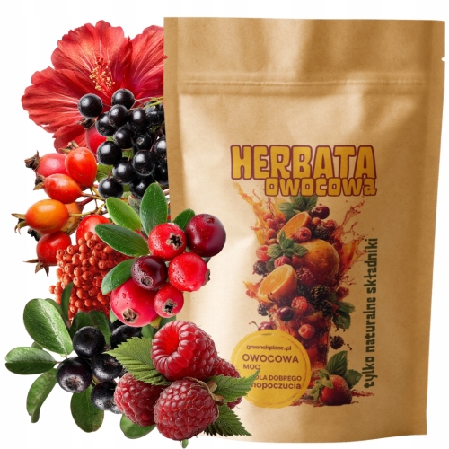 Przejdź do produktu Herbata owocowa LEŚNE SKARBY 1000g malina żurawina jagoda owoce JAKOŚĆ