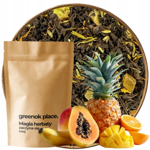 Przejdź do produktu Herbata czerwona PU-ERH TROPIKALNA WYSPA 1000g z owocami mango papaja HURT