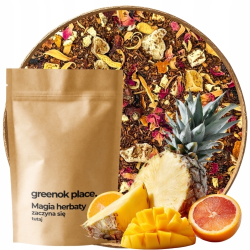 Przejdź do produktu Herbata ROOIBOS MANGO ANANAS POMARAŃCZA 1000g owoce egzotyczne 1kg HURT
