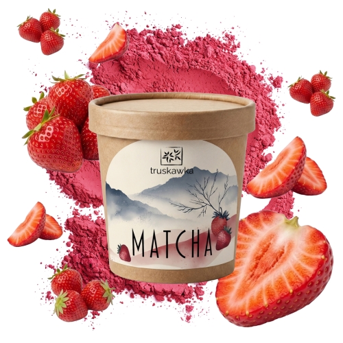 Przejdź do produktu Matcha Truskawka w proszku naturalna owocowa 50g