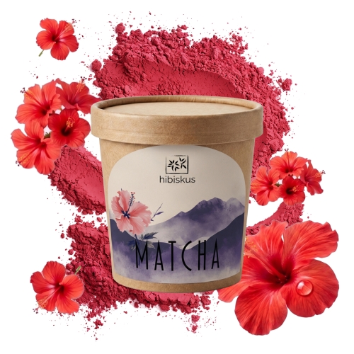 Przejdź do produktu Matcha Hibiskus Karkade w proszku naturalna owocowa 50g 
