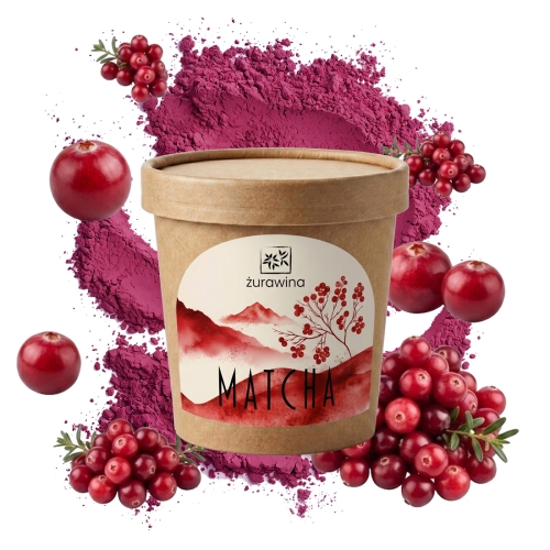 Przejdź do produktu Matcha Żurawina w proszku naturalna owocowa 50g