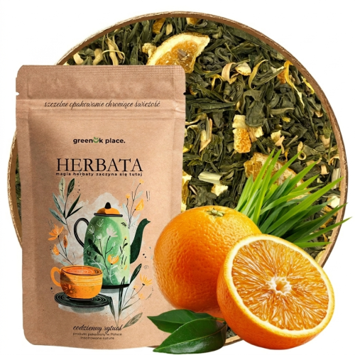 Przejdź do produktu Herbata Zielona liściasta Słodka Pomarańcza  