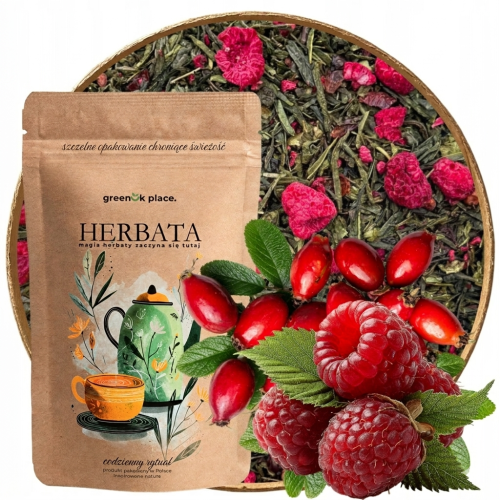 Przejdź do produktu Herbata Zielona liściasta Leśna Malina