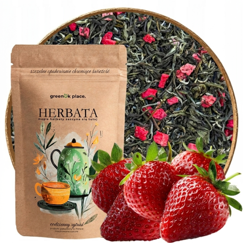Przejdź do produktu Herbata Zielona liściasta Truskawka z Lawendą 