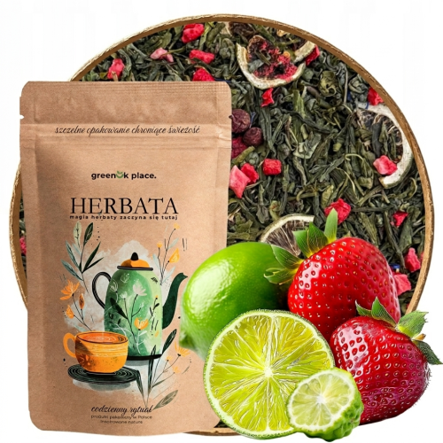 Przejdź do produktu Herbata Zielona liściasta Truskawkowe Mojito 