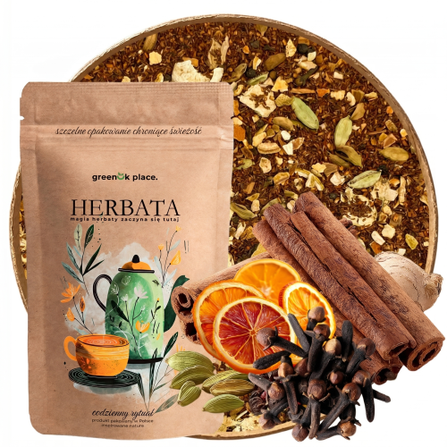 Przejdź do produktu Herbata Rooibos Korzenna rozgrzewająca bez kofeiny naturalna