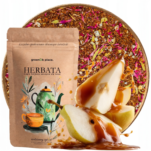 Przejdź do produktu Herbata Rooibos Karamelowa Gruszka bez kofeiny